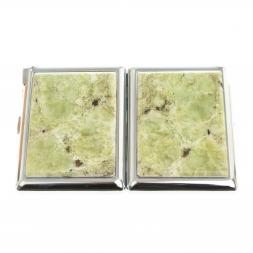 Портсигар на 20 сигарет с зажигалкой камень желтый апатит