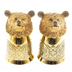 Подарочный набор "Медведь" фляжка и 2 стопки перевертыша Златоуст