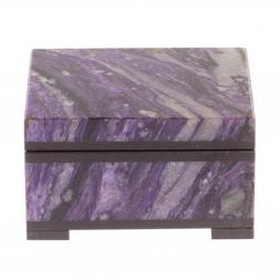 Шкатулка из камня чароит 7,5х6,5х4 см