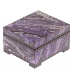 Шкатулка из камня чароит 7,5х6,5х4 см