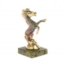 Статуэтка "Конь на дыбах" бронза змеевик