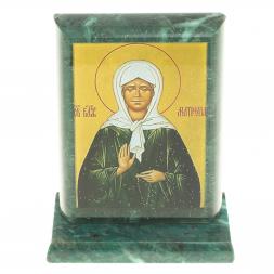 Икона "Св. Матрона Московская" змеевик 8х4х9,5 см