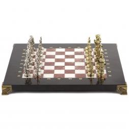 Шахматы подарочные "Рыцари" 28х28 см лемезит мрамор