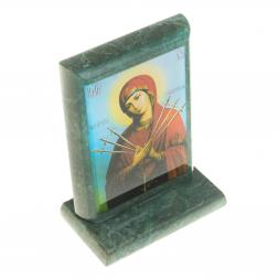 Икона "Семистрельная" змеевик 8х4х9,5 см