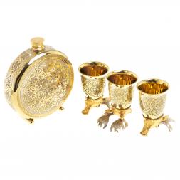 Подарочный набор "Лось" фляжка и 3 стопки перевертыша Златоуст