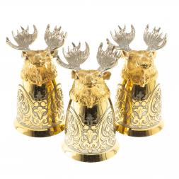 Подарочный набор "Лось" фляжка и 3 стопки перевертыша Златоуст