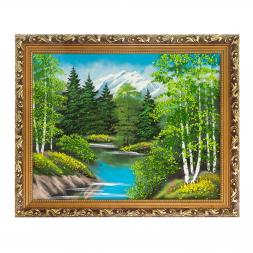 Картина "Летний пейзаж" багет 51х41 см, каменная крошка