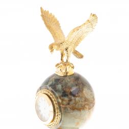 Настольные часы "Орел" камень офиокальцит