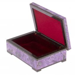 Шкатулка из камня чароит 12,5х8,5х4,5 см