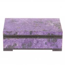 Шкатулка из камня чароит 12,5х8,5х4,5 см