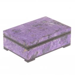 Шкатулка из камня чароит 12,5х8,5х4,5 см