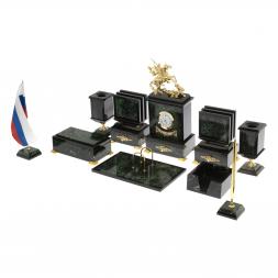 Настольный набор "Георгий Победоносец" из нефрита