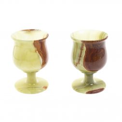 Набор фужеров для мартини из оникса в футляре 8,5х8,5х13 см (3,5х5,5)