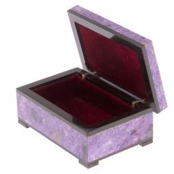 Шкатулка из камня чароит 9,5х6,5х4,5 см