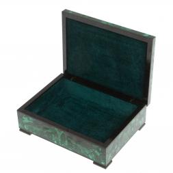 Шкатулка из малахита "Волнение" 20х15х6 см