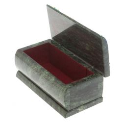 Шкатулка с росписью "Лето. Водопад" камень змеевик 15х7,5х6 см