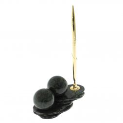 Композиция "Два шара" из нефрита с ручкой