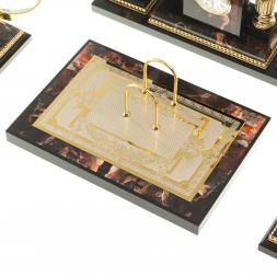 Настольный набор из яшмы &amp;quot;Конь на дыбах&amp;quot; Златоуст