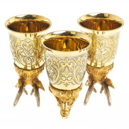 Подарочный набор "Олень" тарелка и 3 стопки перевертыша Златоуст