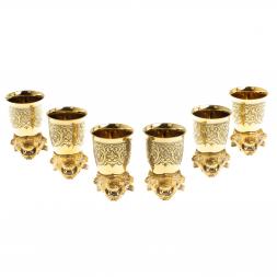 Подарочный набор стопки перевертыши "Тигр" 6 шт бронза Златоуст