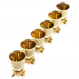 Подарочный набор стопки перевертыши "Тигр" 6 шт бронза Златоуст