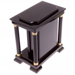 Сейф с часами из черного обсидиана 26х16,5х28 см