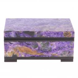 Каменная шкатулка из чароита 9х6х4 см