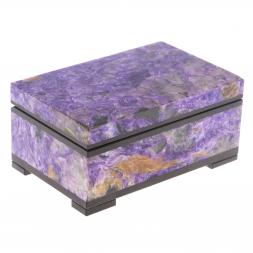 Каменная шкатулка из чароита 9х6х4 см