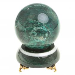 Сувенирные часы "Шар Антистресс" камень змеевик 9,5х9,5х13 см