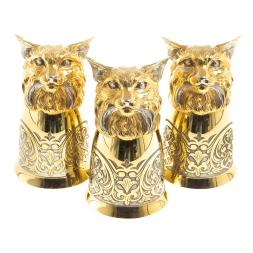 Подарочный набор "Рысь" тарелка и 3 стопки перевертыша Златоуст