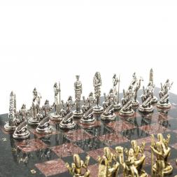 Шахматы "Древний Египет" доска 32х32 см из камня лемезит