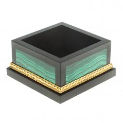 Лоток для скрепок камень малахит