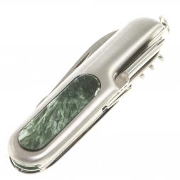 Нож мультитул складной 7 в 1 с камнем серафинит