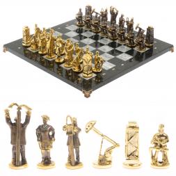 Шахматы подарочные "Нефтяники" 44х44 см серый мрамор