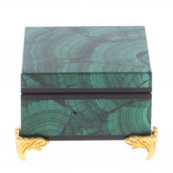 Шкатулка "Изящная" камень малахит 6х6х4 см