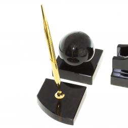 Письменный набор &amp;quot;Гордый лев&amp;quot; черный обсидиан