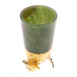 Стопка перевертыш &amp;quot;Осетр&amp;quot; нефрит бронза Златоуст