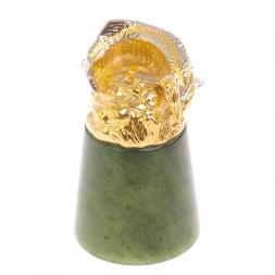 Стопка перевертыш &amp;quot;Осетр&amp;quot; нефрит бронза Златоуст