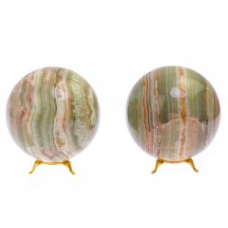 Шар из оникса зелено-коричневый 12,5 см (5)