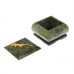 Шкатулка квадратная с прямой ящерицей 6,5х6,5х5 см