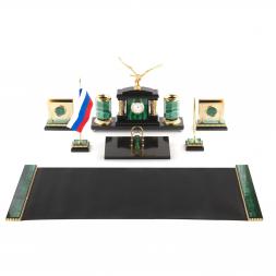 Письменный прибор "Орел" из малахита 7 предметов