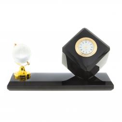 Мини-набор &amp;quot;Куб&amp;quot; с глобусом камень обсидиан