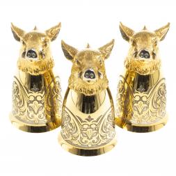 Подарочный набор "Кабан" тарелка и 3 стопки перевертыша Златоуст