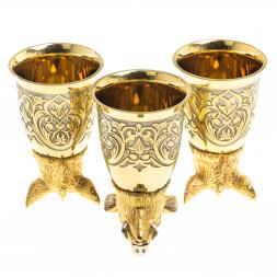 Подарочный набор "Кабан" тарелка и 3 стопки перевертыша Златоуст