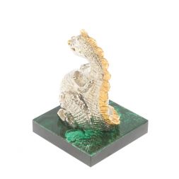 Статуэтка "Пузатый дракон" малахит бронза