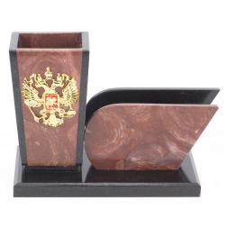 Карандашница с визитницей "Герб" из лемезита