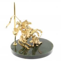 Статуэтка "Георгий Победоносец" с подставкой под ручку на нефрите 18х18х18 см