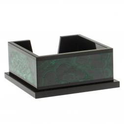 Лоток для бумаг "Кубарик" из камня малахит