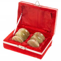 Набор рюмок из оникса 15 мл 2 шт в футляре 3,8х4,5 см (1,5х2)