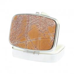 Таблетница на 2 отделения камень яшма цвет серебро